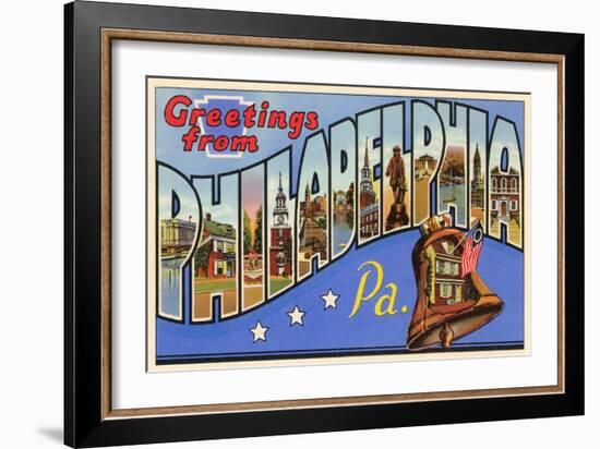 Greetings from Philadelphia, Pennsylvania-null-Framed Art Print