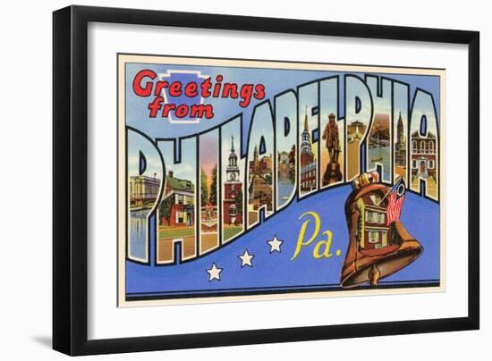 Greetings from Philadelphia, Pennsylvania-null-Framed Art Print