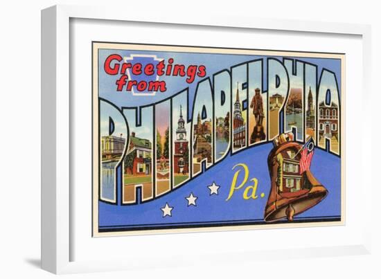 Greetings from Philadelphia, Pennsylvania-null-Framed Art Print