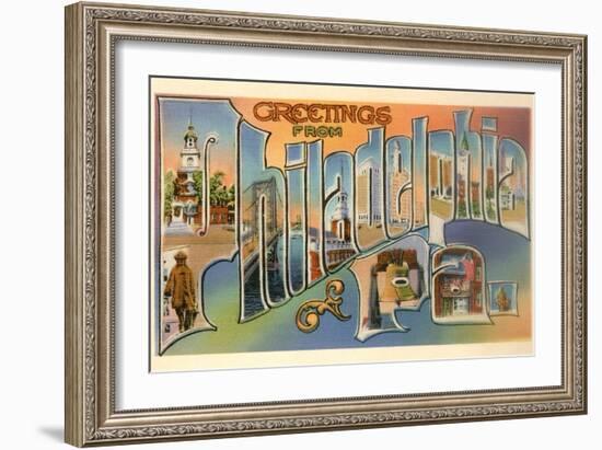 Greetings from Philadelphia, Pennsylvania-null-Framed Art Print