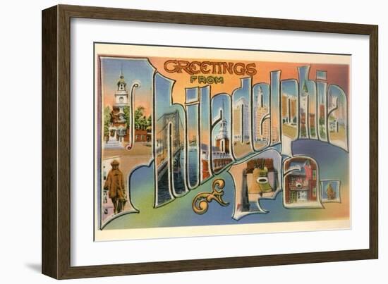 Greetings from Philadelphia, Pennsylvania-null-Framed Art Print