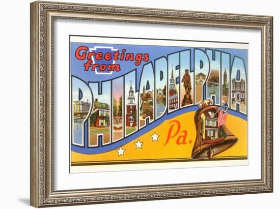 Greetings from Philadelphia, Pennsylvania-null-Framed Art Print