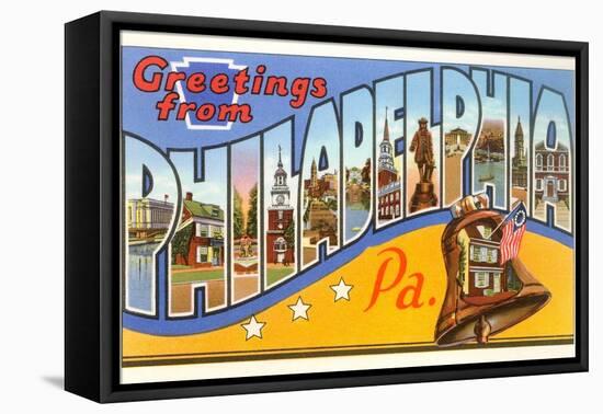 Greetings from Philadelphia, Pennsylvania-null-Framed Stretched Canvas