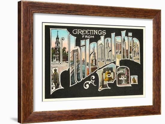 Greetings from Philadelphia, Pennsylvania-null-Framed Art Print