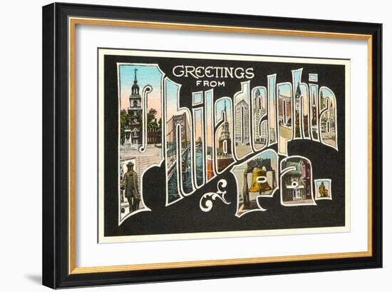 Greetings from Philadelphia, Pennsylvania-null-Framed Art Print