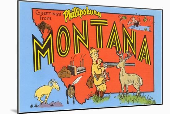 Greetings from Philipsburg, Montana-null-Mounted Art Print