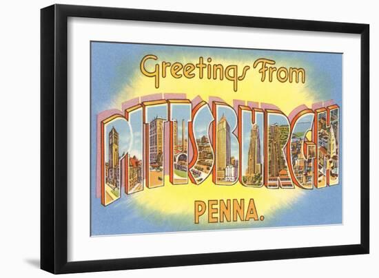 Greetings from Pittsburg, Western Pennsylvania-null-Framed Art Print