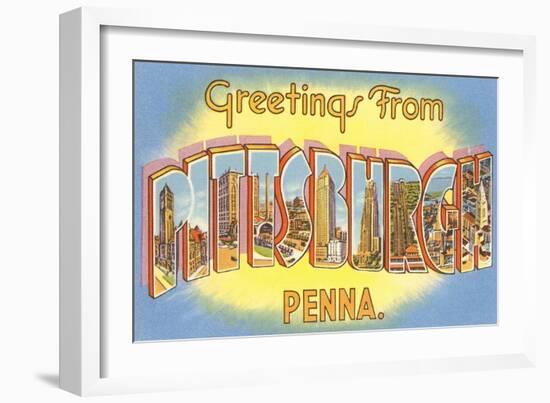 Greetings from Pittsburg, Western Pennsylvania-null-Framed Art Print