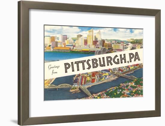 Greetings from Pittsburg, Western Pennsylvania-null-Framed Art Print