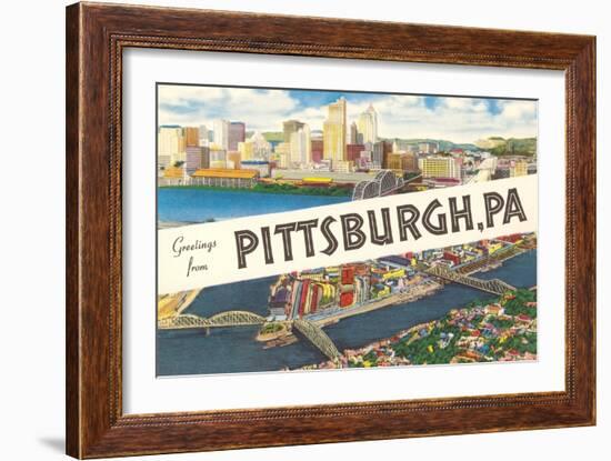 Greetings from Pittsburg, Western Pennsylvania-null-Framed Art Print