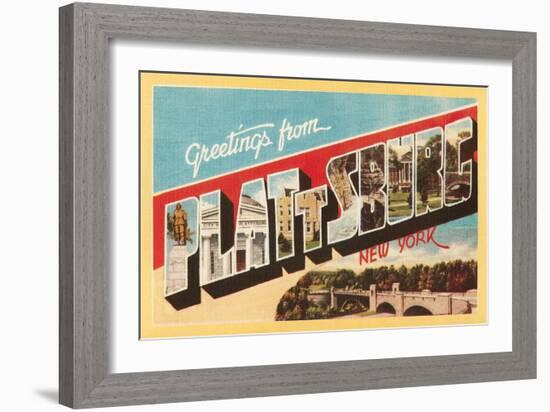 Greetings from Plattsburg, New York-null-Framed Art Print