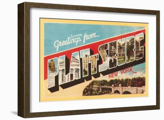 Greetings from Plattsburg, New York-null-Framed Art Print