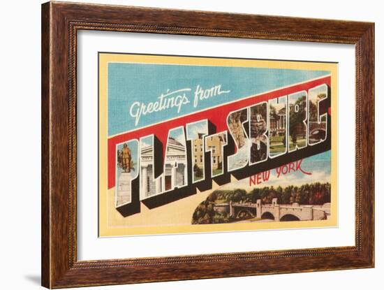 Greetings from Plattsburg, New York-null-Framed Art Print