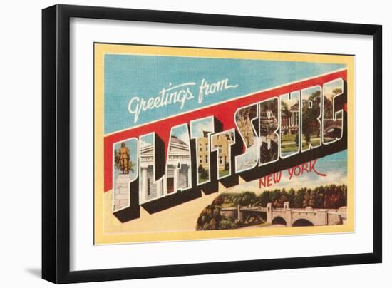 Greetings from Plattsburg, New York-null-Framed Art Print