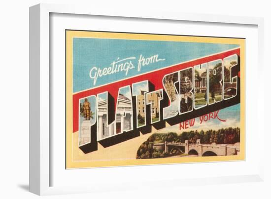 Greetings from Plattsburg, New York-null-Framed Art Print