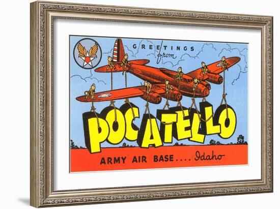 Greetings from Pocatelo, Army Base, Idaho-null-Framed Art Print