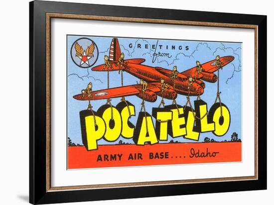 Greetings from Pocatelo, Army Base, Idaho-null-Framed Art Print