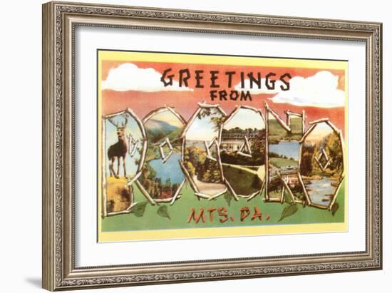 Greetings from Pocono Mountains, Pennsylvania-null-Framed Art Print