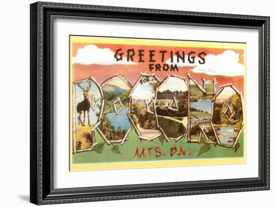 Greetings from Pocono Mountains, Pennsylvania-null-Framed Art Print