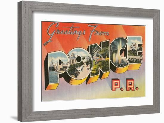 Greetings from Ponce, Puerto Rico-null-Framed Art Print