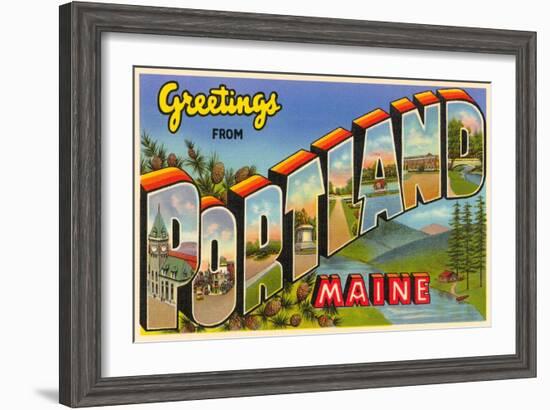 Greetings from Portland, Maine-null-Framed Art Print