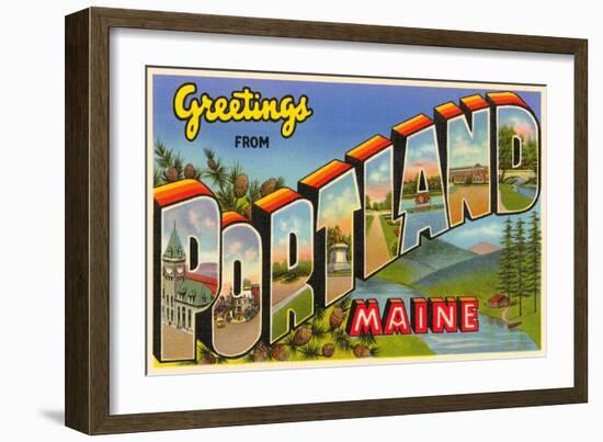 Greetings from Portland, Maine-null-Framed Art Print