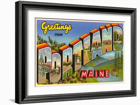 Greetings from Portland, Maine-null-Framed Art Print