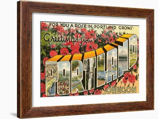 Greetings from Portland, Oregon-null-Framed Art Print