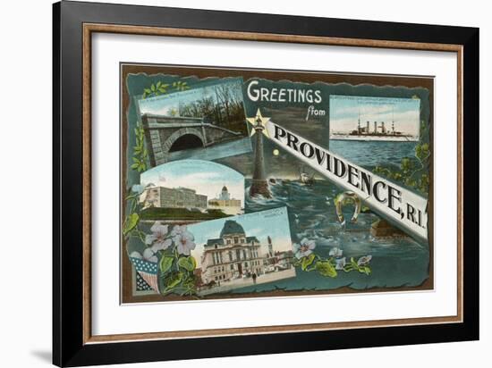 Greetings from Providence, Rhode Island-null-Framed Art Print