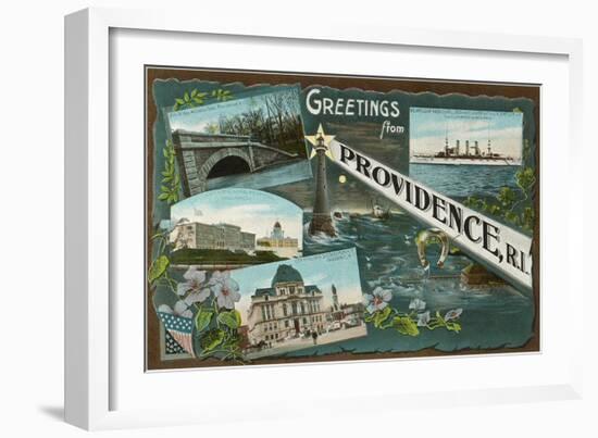 Greetings from Providence, Rhode Island-null-Framed Art Print