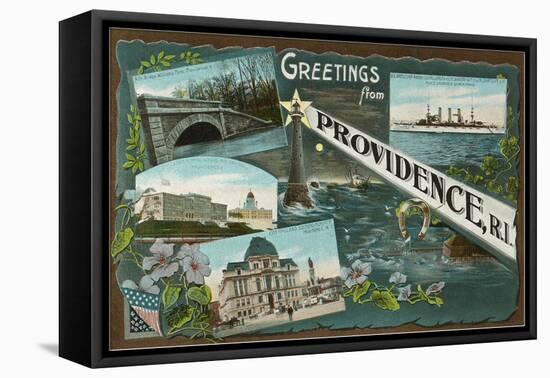 Greetings from Providence, Rhode Island-null-Framed Stretched Canvas