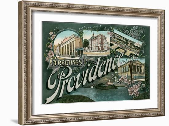 Greetings from Providence, Rhode Island-null-Framed Art Print