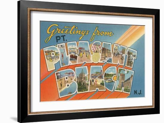 Greetings from Pt. Pleasant Beach, New Jersey-null-Framed Art Print