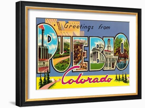 Greetings from Pueblo, Colorado-null-Framed Art Print