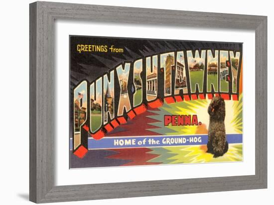 Greetings from Punxsutawney, Pennsylvania-null-Framed Art Print