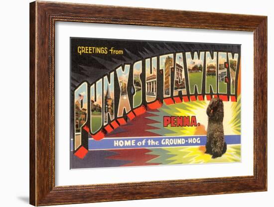 Greetings from Punxsutawney, Pennsylvania-null-Framed Art Print