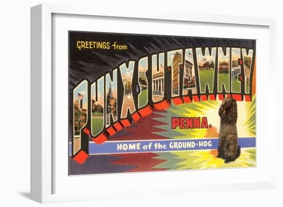 Greetings from Punxsutawney, Pennsylvania-null-Framed Art Print