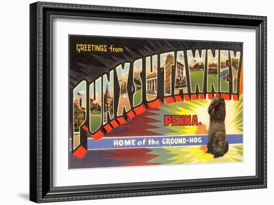 Greetings from Punxsutawney, Pennsylvania-null-Framed Art Print