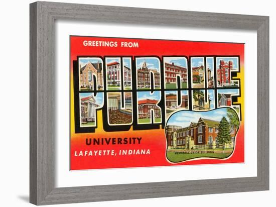 Greetings from Purdue, Indiana-null-Framed Art Print