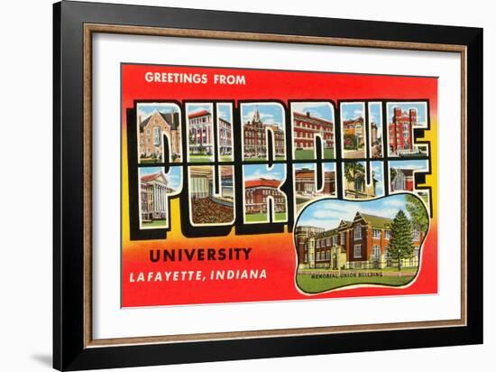 Greetings from Purdue, Indiana-null-Framed Art Print