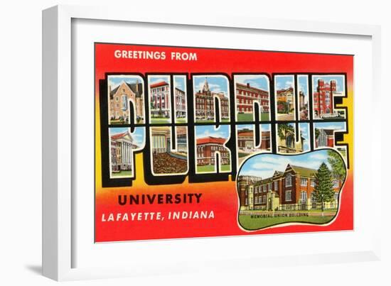 Greetings from Purdue, Indiana-null-Framed Art Print