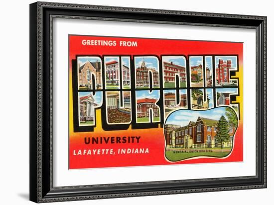 Greetings from Purdue, Indiana-null-Framed Art Print