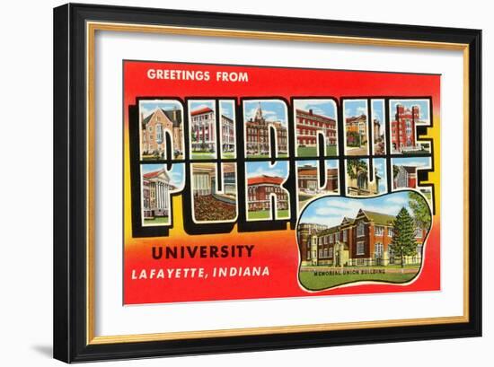 Greetings from Purdue, Indiana-null-Framed Art Print