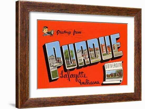 Greetings from Purdue, Indiana-null-Framed Art Print