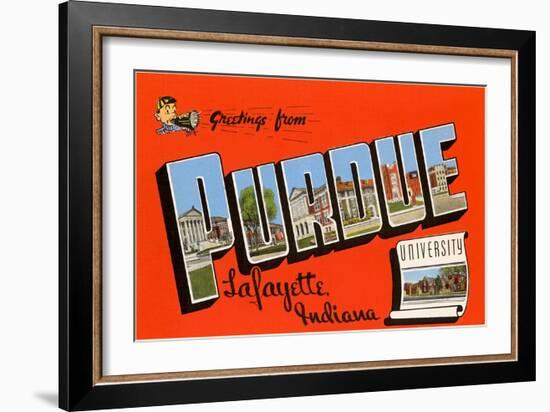 Greetings from Purdue, Indiana--Framed Art Print