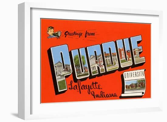 Greetings from Purdue, Indiana-null-Framed Art Print