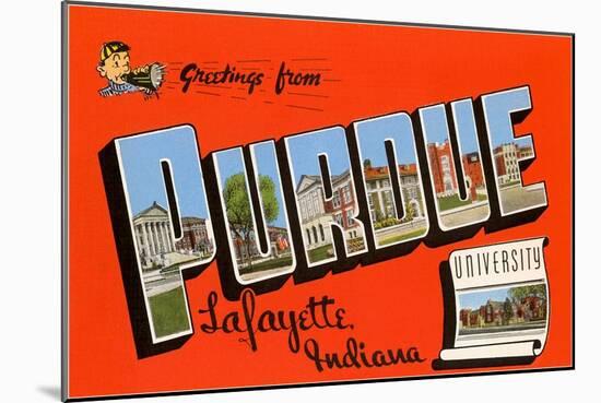 Greetings from Purdue, Indiana-null-Mounted Art Print