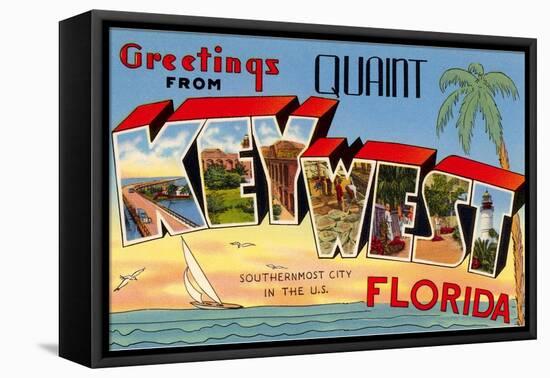 Greetings from Quaint Key West, Florida, the Southernmost City in the U.S.-null-Framed Premier Image Canvas