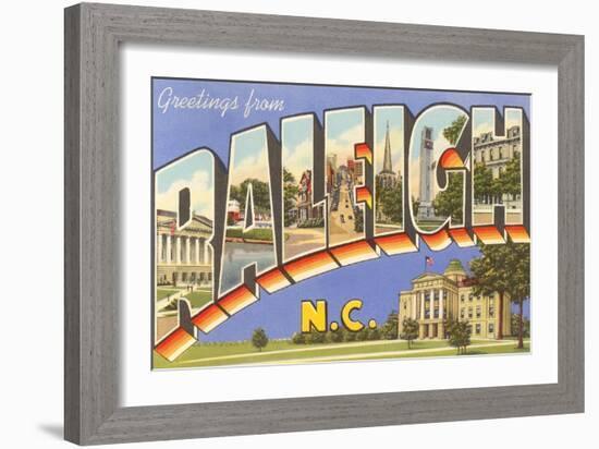 Greetings from Raleigh, North Carolina-null-Framed Art Print