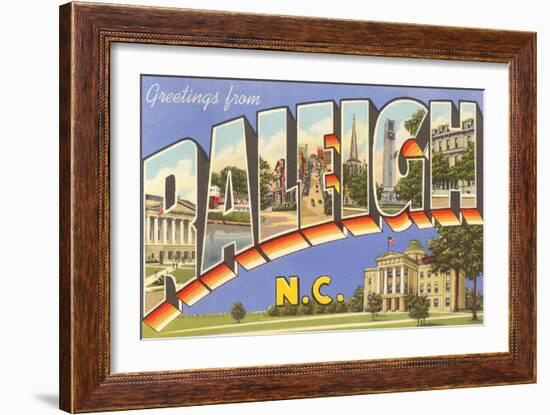 Greetings from Raleigh, North Carolina-null-Framed Art Print